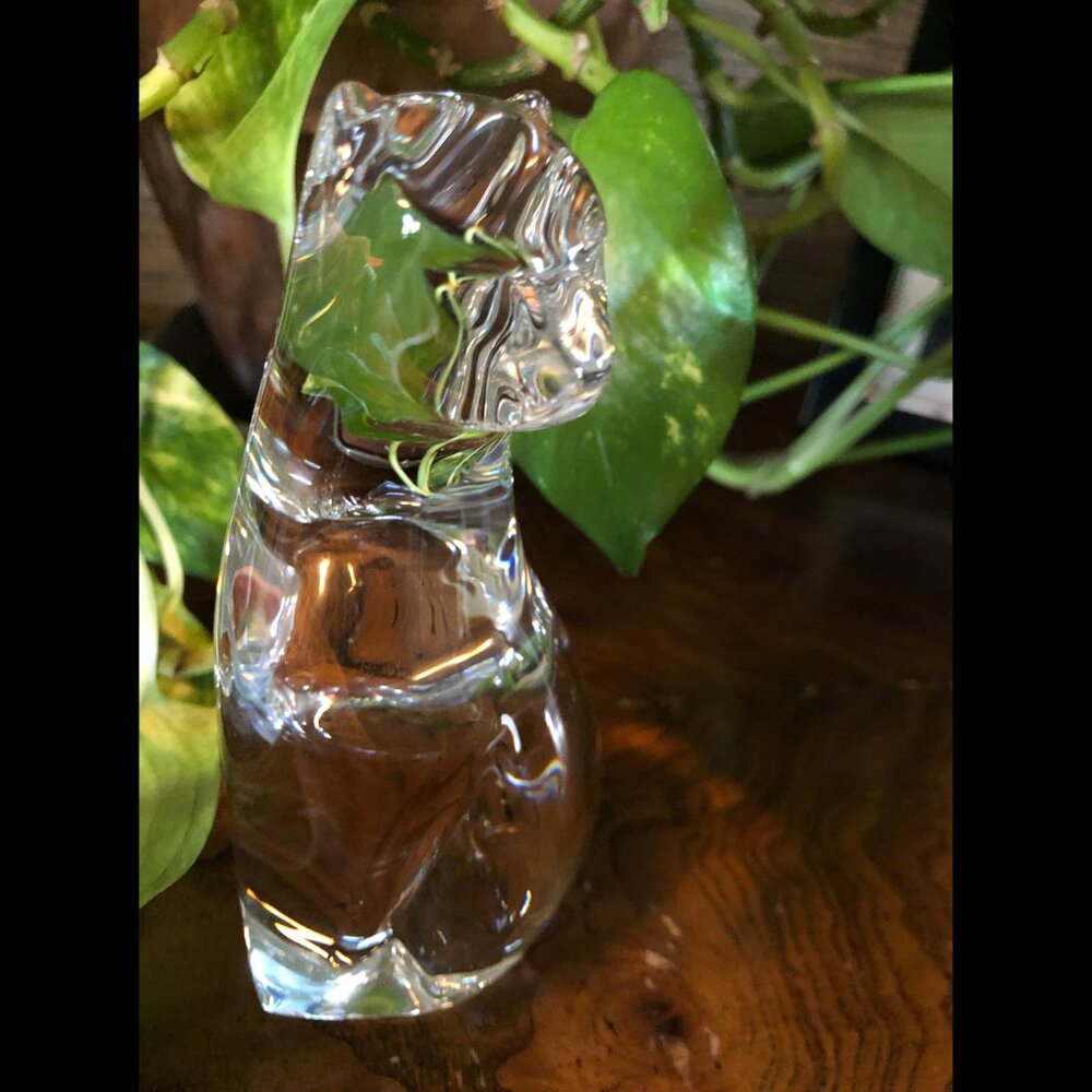 HOYA Signed Neil Cohen Crystal Cat